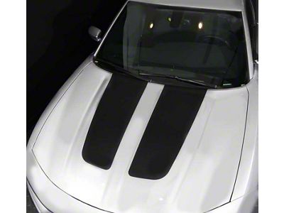 Hood Accent Decals Stripes; Gloss Black (15-18 Charger)
