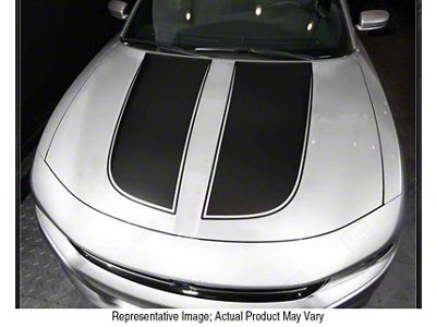 Hood Accent Decals Stripes; Gloss Red (15-18 Charger)