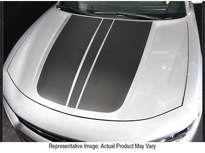 Hood Accent Decals Stripes; Gloss Red (15-18 Charger)