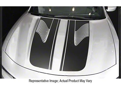 Hood Accent Decals Stripes; Gloss Red (15-18 Charger)