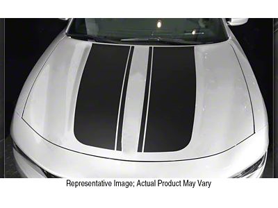 Hood Accent Decals Stripes; Gloss Red (15-18 Charger)