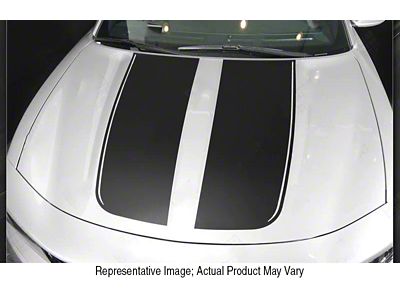 Hood Accent Decals Stripes; Gloss Red (15-18 Charger)