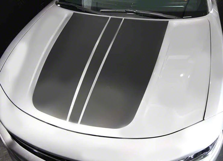 Dodge Charger 2011-2014 Hood Blackout With Strobe Stripes Decals - Foto 4