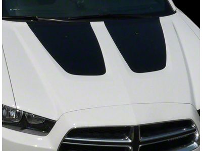 Hood Accent or Blackout Decals Stripes; Gloss Black (11-14 Charger)