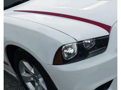 Hood Accent Side Spear Stripes; Gloss Red (11-14 Charger)