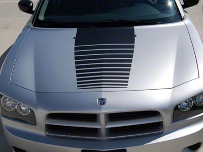 Hood Stripe; Gloss Black (06-10 Charger)