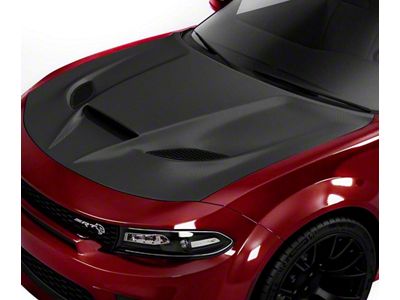 Hood Wrap Vinyl; Gloss Black (11-23 Charger)