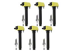 Ignition Coil Set with Iridium Spark Plugs; Yellow (11-23 3.6L Charger)