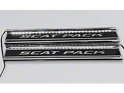 Illuminated Carbon Fiber Front Door Sills with Scat Pack Lettering; White (15-23 Charger)