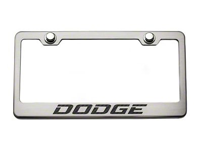 Illuminated License Plate Frame with Dodge Logo (Universal; Some Adaptation May Be Required)