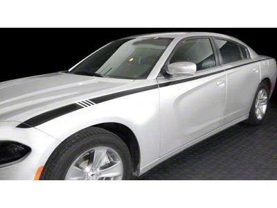 Javelin Side Accent Stripes; Gloss Black (19-23 Charger)