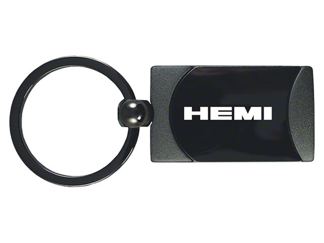 HEMI Two-Tone Rectangular Key Fob; Gunmetal