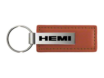 HEMI Brown Leather Key Fob