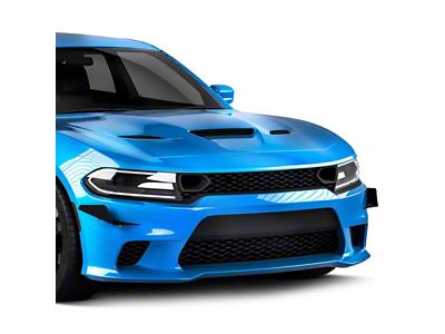 L2R Front Bumper Canards; Dry Carbon Fiber Vinyl (15-23 Charger SRT)