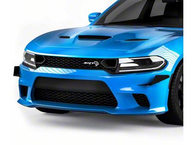 L2R Front Bumper Canards; Matte Black Vinyl (15-23 Charger SRT)