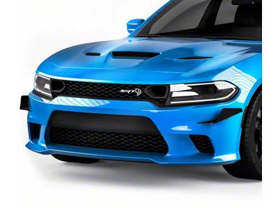 L2R Front Bumper Canards; Satin Black Vinyl (15-23 Charger SRT)