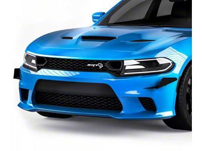 L2R Front Bumper Canards; Textured Black (15-23 Charger SRT)