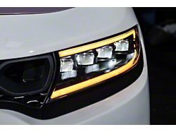 LED DRL Sequential Projector Headlights; Black Housing; Smoked Lens (15-23 Charger)
