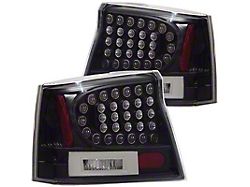 LED Tail Lights; Black Housing; Clear Lens (06-08 Charger)