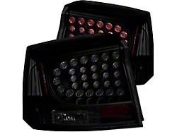 LED Tail Lights; Black Housing; Dark Smoked Lens (06-08 Charger)