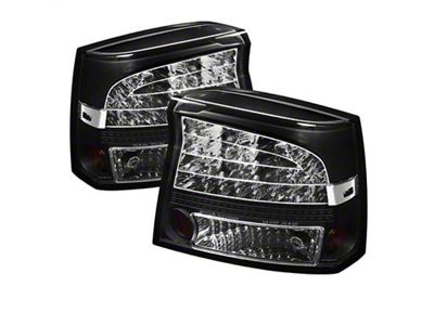 LED Tail Lights; Black Housing; Clear Lens (09-10 Charger)
