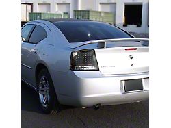 LED Tail Lights; Matte Black Housing; Clear Lens (06-08 Charger)