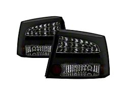 LED Tail Lights; Black Housing; Smoked Lens (06-08 Charger)