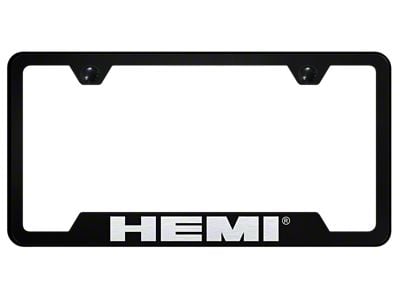 HEMI Laser Etched Cut-Out License Plate Frame (Universal; Some Adaptation May Be Required)