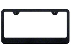 Blank Stainless Steel License Plate Frame; Rugged Black (Universal; Some Adaptation May Be Required)