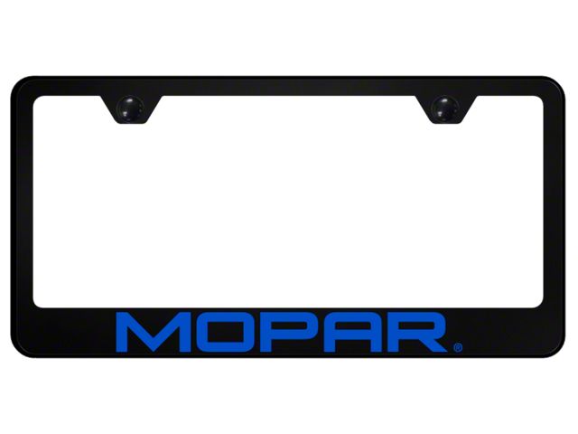 MOPAR PC License Plate Frame; UV Print on Black (Universal; Some Adaptation May Be Required)
