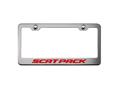 License Plate Frame with SCAT PACK Lettering; Solid Bright Red (Universal; Some Adaptation May Be Required)