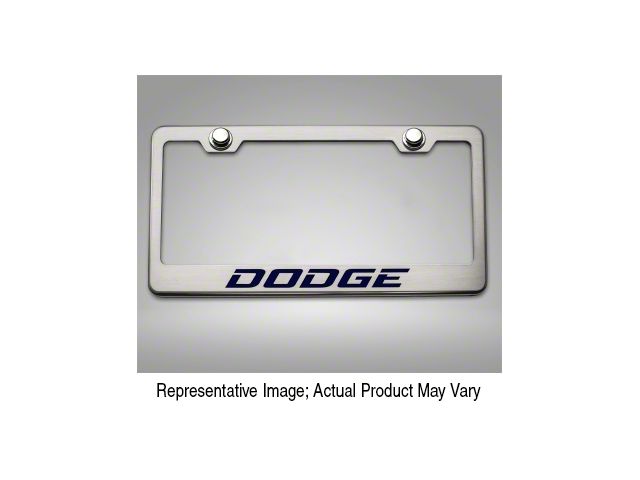 License Plate Frame with Dodge Logo; Synergy Green Solid (Universal; Some Adaptation May Be Required)