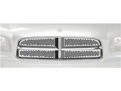 Putco Liquid Mesh Upper Grille; Chrome (06-08 Charger)