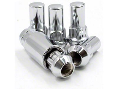 Locks with Key for Chrome Acorn Lug Nuts; 14mm x 1.5 (06-23 Charger)