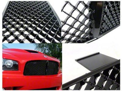 Mesh Upper Grille; Black (06-10 Charger)