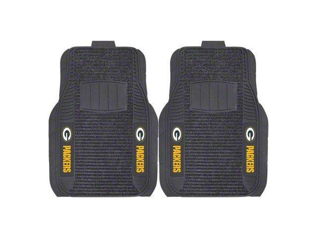Molded Front Floor Mats with Green Bay Packers Logo (Universal; Some Adaptation May Be Required)