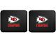 Molded Rear Floor Mats with Kansas City Chiefs Logo (Universal; Some Adaptation May Be Required)