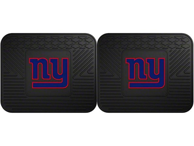 Molded Rear Floor Mats with New York Giants Logo (Universal; Some Adaptation May Be Required)