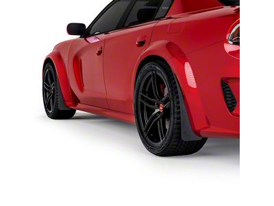 Mud Flaps; Front and Rear; Matte Black Vinyl (20-23 Charger Widebody)