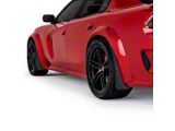 Mud Flaps; Front and Rear; Satin Black Vinyl (20-23 Charger Widebody)