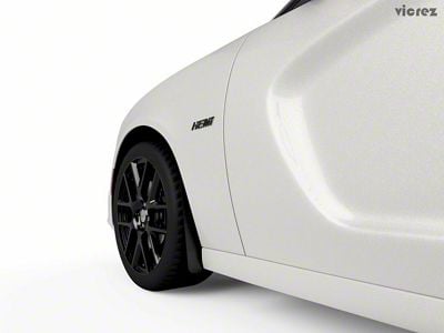 Mud Flaps; Front; Gloss Black Vinyl (15-23 Charger, Excluding Widebody)