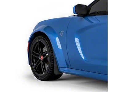 Mud Flaps; Front; Gloss Black Vinyl (20-23 Charger Widebody)