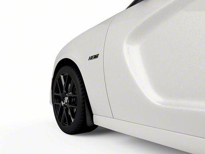 Mud Flaps; Front; Satin Black Vinyl (15-23 Charger, Excluding Widebody)