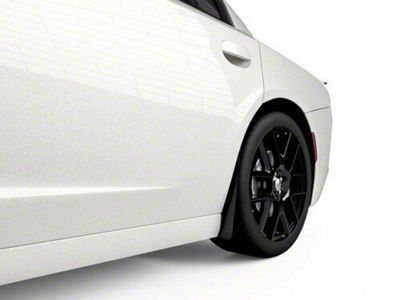 Mud Flaps; Rear; Gloss Black Vinyl (15-23 Charger, Excluding Widebody)