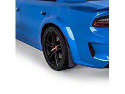 Mud Flaps; Rear; Gloss Black Vinyl (20-23 Charger Widebody)