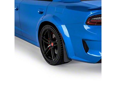 Mud Flaps; Rear; Matte Black Vinyl (20-23 Charger Widebody)