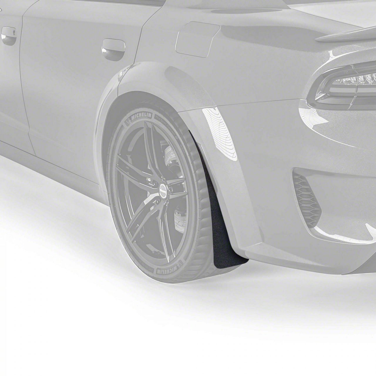 Charger Mud Flaps; Rear; Textured Black (2023 Charger Widebody) Free
