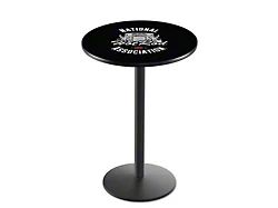NHRA Hot Rod Pub Table; 42-Inch with 28-Inch Diameter Top; Black Wrinkle