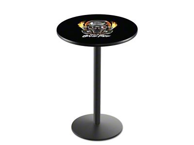 NHRA Mask Pub Table; 42-Inch with 28-Inch Diameter Top; Black Wrinkle