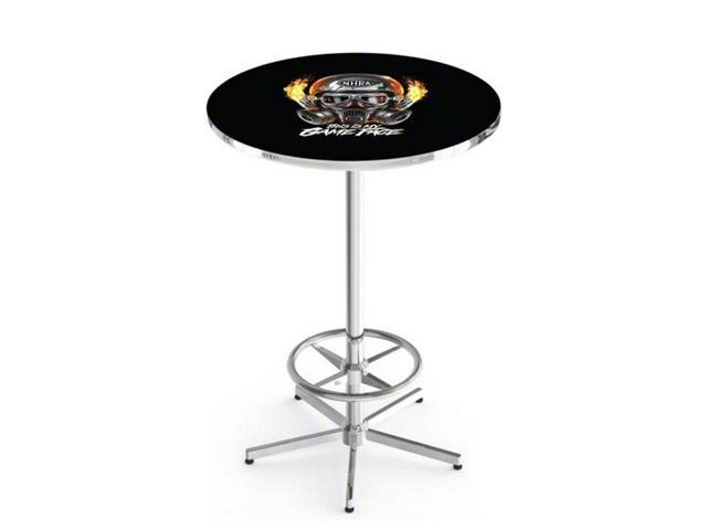 NHRA Mask Pub Table; 42-Inch with 36-Inch Diameter Top; Chrome